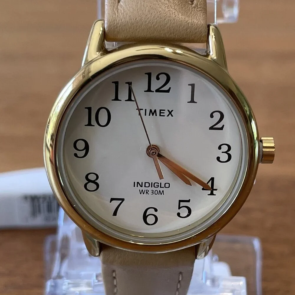 NWT, Timex TW2U96200 Women's Tan Easy Reader w/2nd-Hand Leather Strap 30mm Watch - Picture 2 of 9